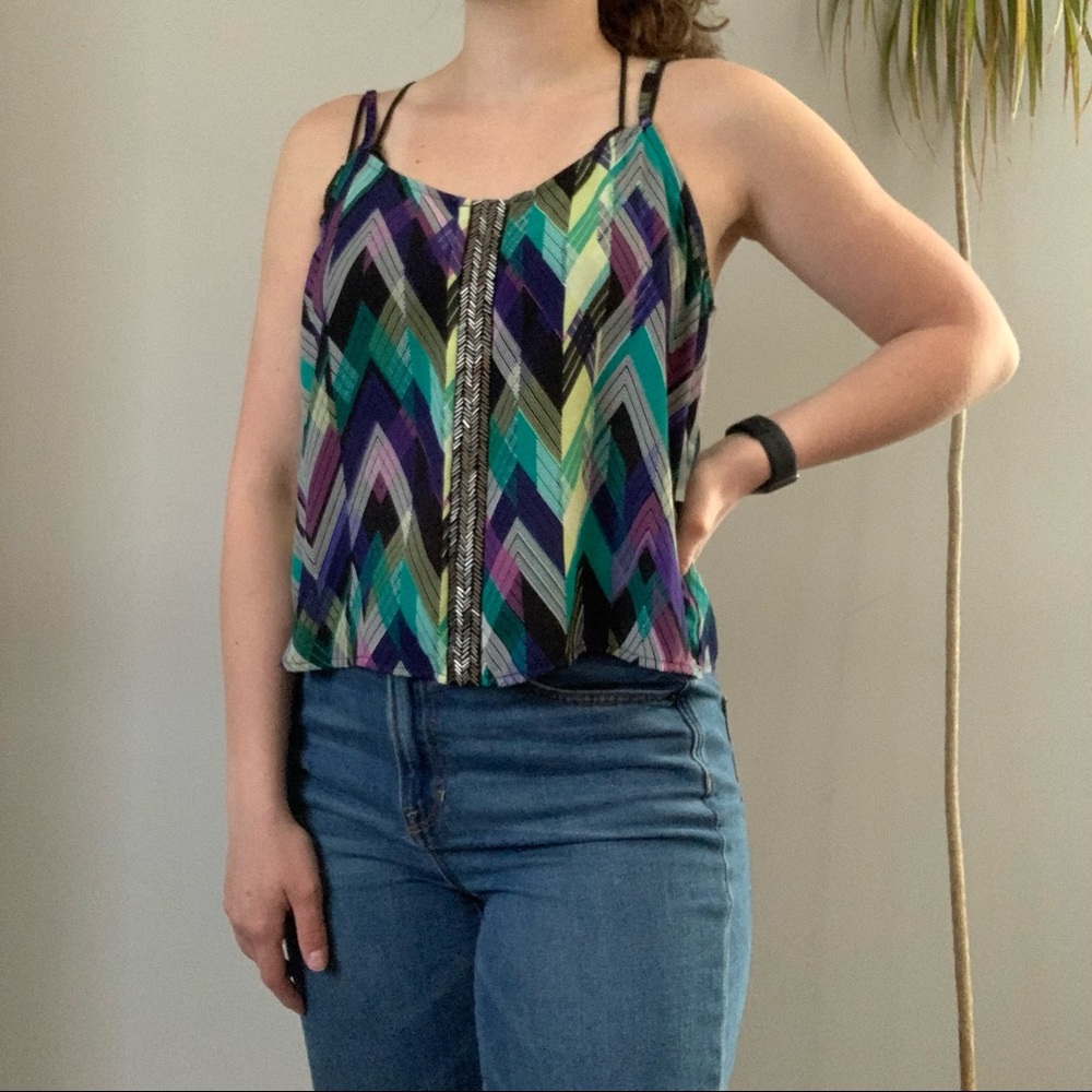 Y2K Daytrip chevron multicolor tank top